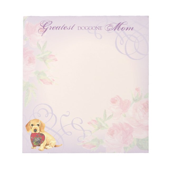 Wirehaired Dachshund Heart Mom Notepad (Front)
