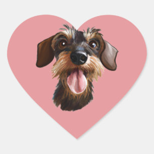 Wirehaired Dachshund Heart Sticker