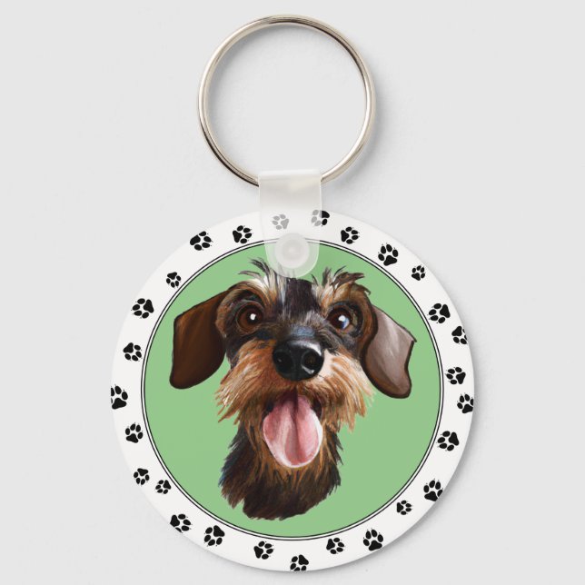 Wirehaired Dachshund Key Ring (Front)