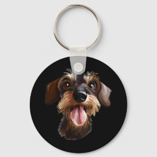 Wirehaired Dachshund Key Ring