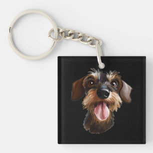 Wirehaired Dachshund Key Ring