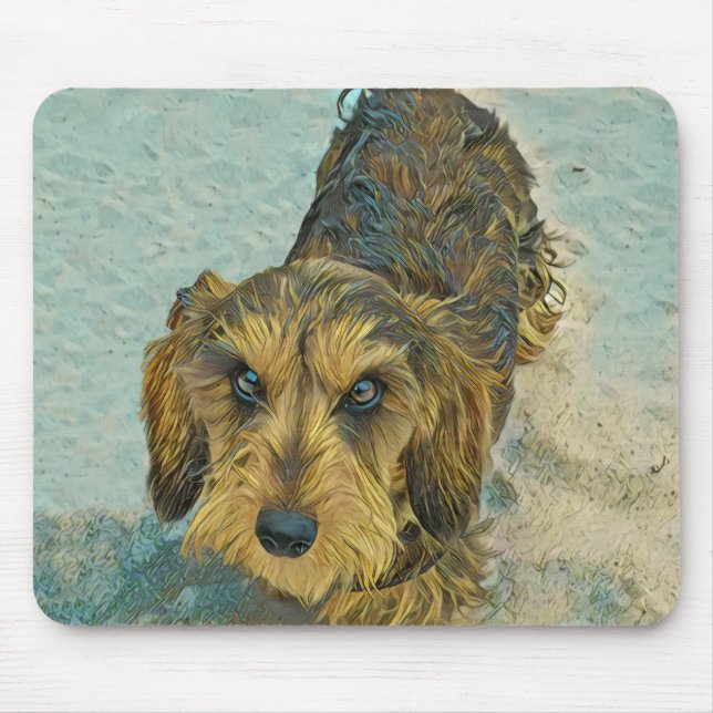 wirehaired dachshund mouse mat (Front)