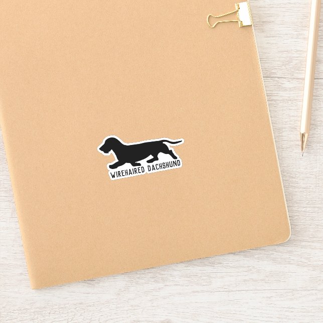 Wirehaired dachshund silhouette breed sticker (Notebook)