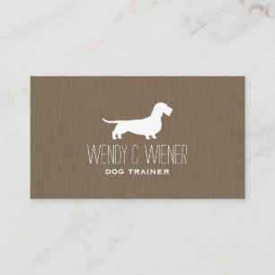 Wirehaired Dachshund Silhouette   Wire Wiener Dog Business Card