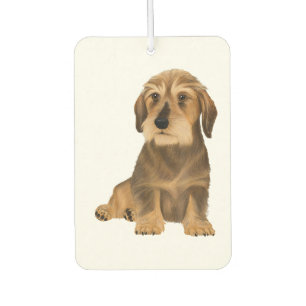 Wirehaired Dachshund Sitting Dog Car Air Freshener