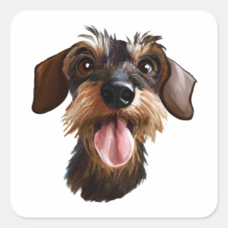 Wirehaired Dachshund Square Sticker
