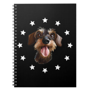 Wirehaired Dachshund Stars Notebook
