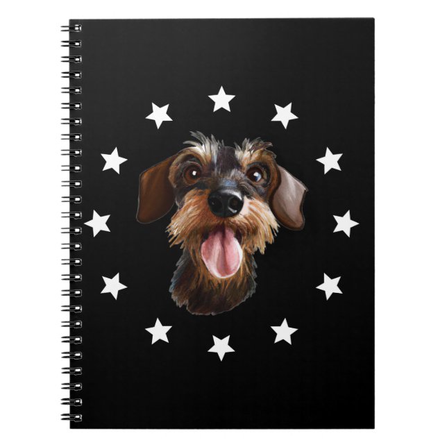 Wirehaired Dachshund Stars Notebook (Front)