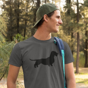 Wirehaired Dachshund   Wiener Dog Silhouette T-Shirt