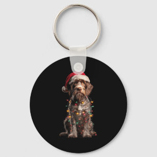Wirehaired Inting Griffon Christmas Graphics Dog L Key Ring