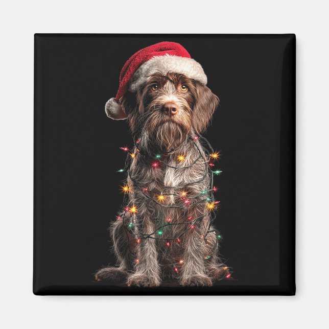Wirehaired Inting Griffon Christmas Graphics Dog L Magnet (Front)