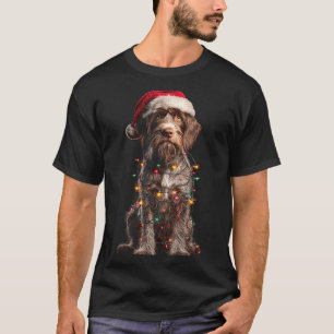 Wirehaired Inting Griffon Christmas Graphics Dog L T-Shirt