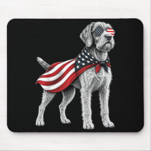 Wirehaired Pointing Griffon 4th Of July Aamerican Mouse Mat