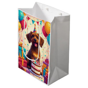 Wirehaired Pointing Griffon Birthday Celebration Medium Gift Bag