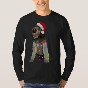 Wirehaired Pointing Griffon Christmas Lights Xmas T-Shirt