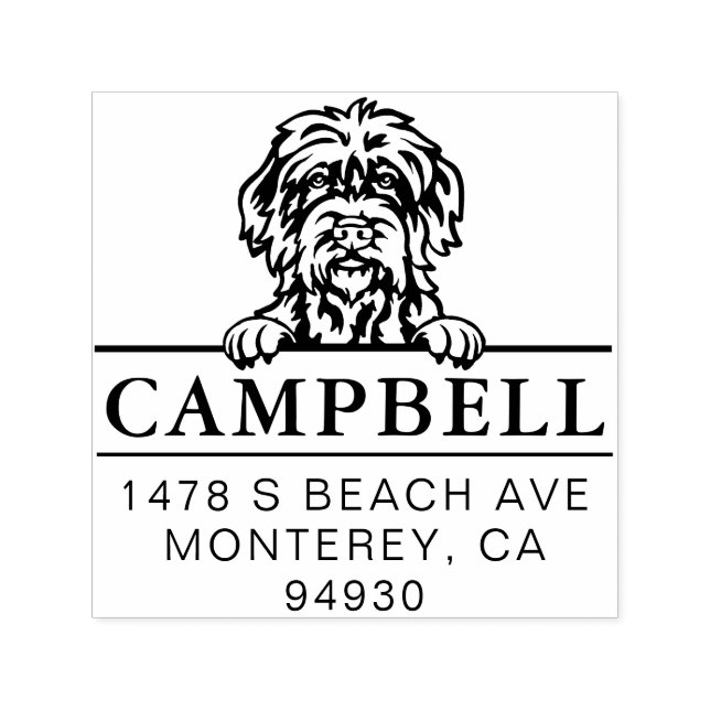 Wirehaired Pointing Griffon Custom Dog Address Self-inking Stamp (Design)