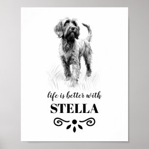 Wirehaired Pointing Griffon Custom dog name Poster