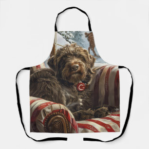 Wirehaired Pointing Griffon Dog Christmas Festive Apron