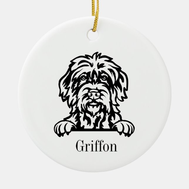 Wirehaired Pointing Griffon dog ornament (Front)
