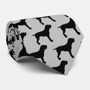 Wirehaired Pointing Griffon Dog Silhouette Tie