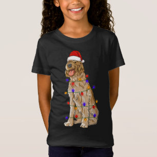 Wirehaired Pointing Griffon Dog Wearing Christmas T-Shirt