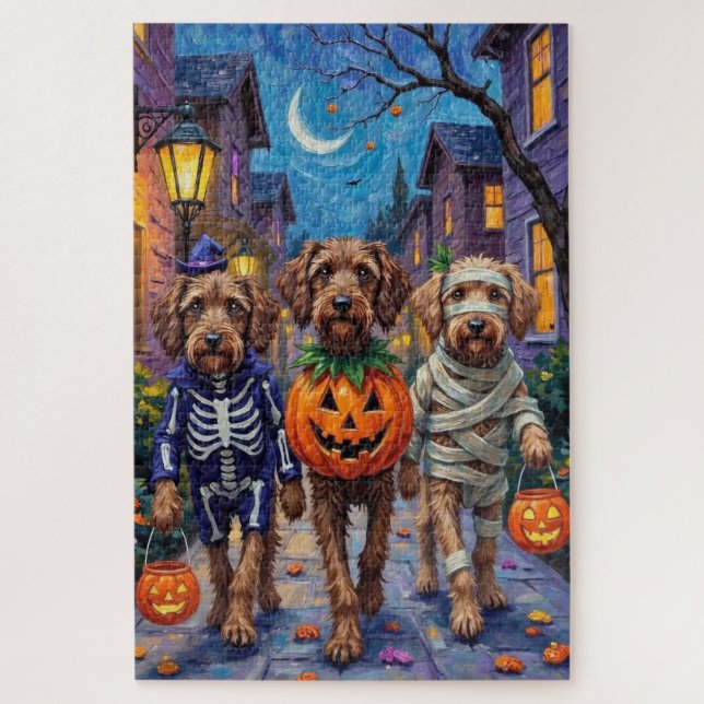 Wirehaired Pointing Griffon Halloween Costumes Jigsaw Puzzle (Vertical)