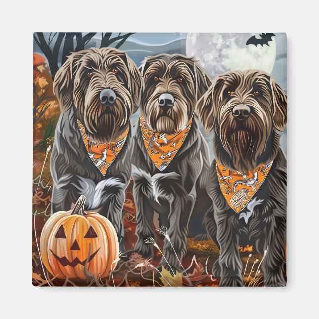 Wirehaired Pointing Griffon Halloween Spooky Magnet (Front)