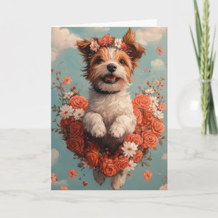 Wirehaired Pointing Griffon Hearts Valentine's Day Card