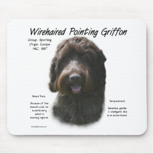 Wirehaired Pointing Griffon History Design Mouse Mat