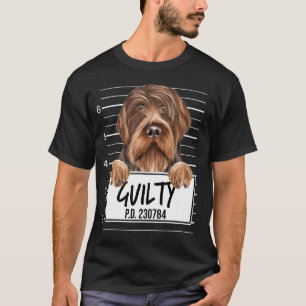 Wirehaired Pointing Griffon Mugshot Guilty Dog T-Shirt