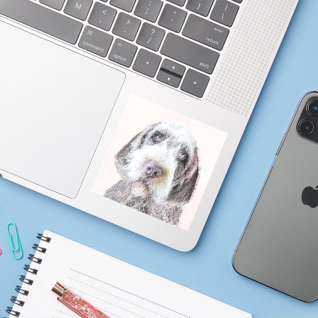 Wirehaired Pointing Griffon Painting - Dog Art (Laptop w/ iPhone)
