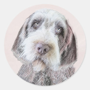 Wirehaired Pointing Griffon Painting - Dog Art Classic Round Sticker