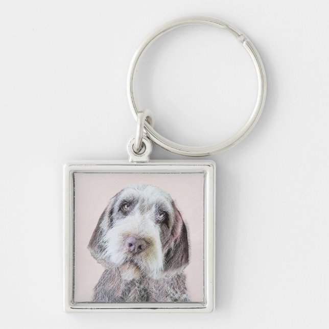 Wirehaired Pointing Griffon Painting - Dog Art Key Ring (Front)