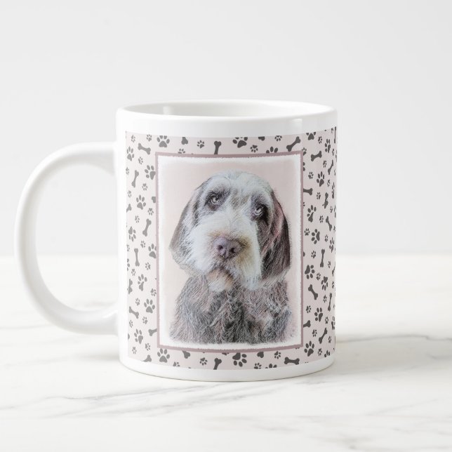 Wirehaired Pointing Griffon Painting - Dog Art Large Coffee Mug (Left)
