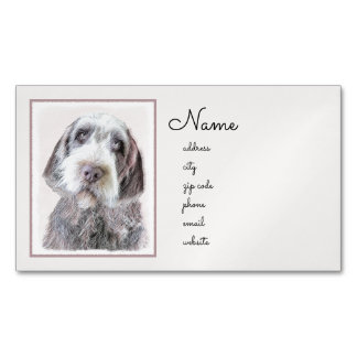 Wirehaired Pointing Griffon Painting - Dog Art Magnetic Business Card