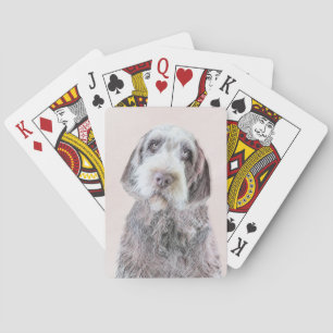Wirehaired Pointing Griffon Painting - Dog Art Playing Cards