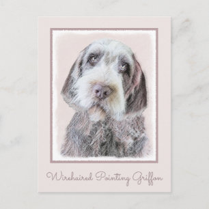 Wirehaired Pointing Griffon Painting - Dog Art Postcard