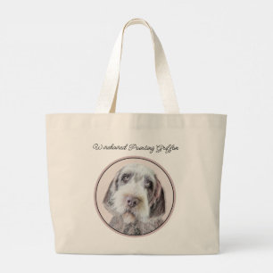 Wirehaired Pointing Griffon Painting Pet Dog Art Large Tote Bag