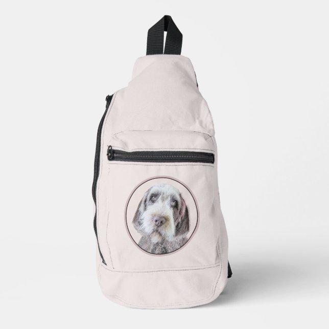Wirehaired Pointing Griffon Painting Pet Dog Art Sling Bag (Front)