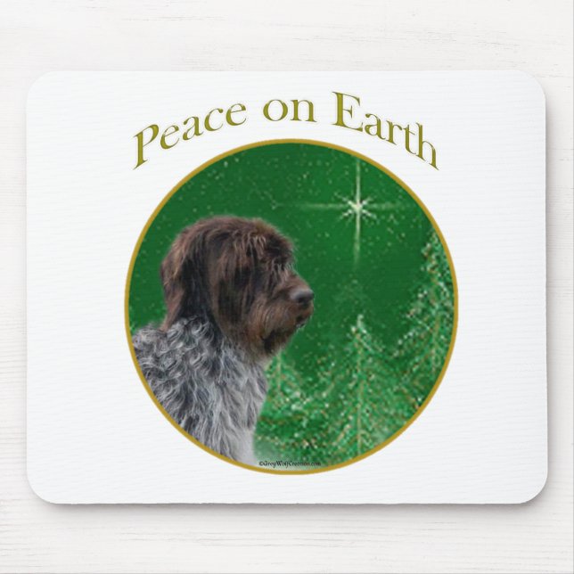 Wirehaired Pointing Griffon Peace Mouse Mat (Front)