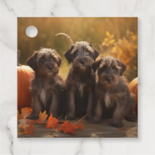 Wirehaired Pointing Griffon Puppy Autumn Favour Tags