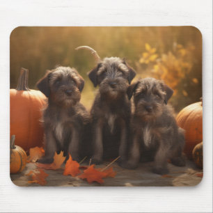 Wirehaired Pointing Griffon Puppy Autumn Mouse Mat