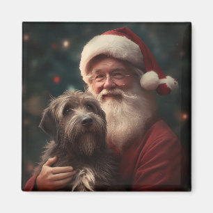 Wirehaired Pointing Griffon Santa Claus Christmas Magnet