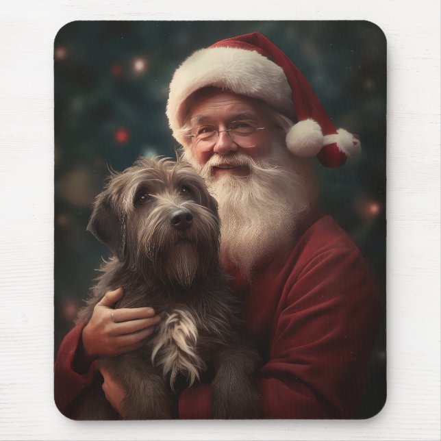 Wirehaired Pointing Griffon Santa Claus Christmas Mouse Mat (Front)