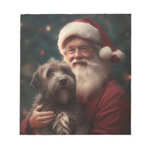 Wirehaired Pointing Griffon Santa Claus Christmas Notepad