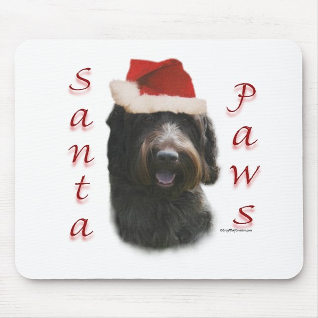 Wirehaired Pointing Griffon Santa Paws Mouse Mat (Front)