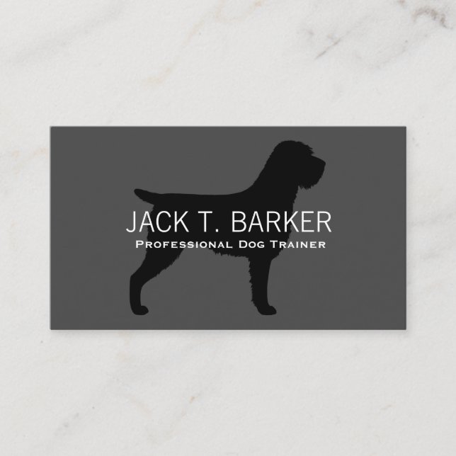 Wirehaired Pointing Griffon Silhouette Business Card (Front)