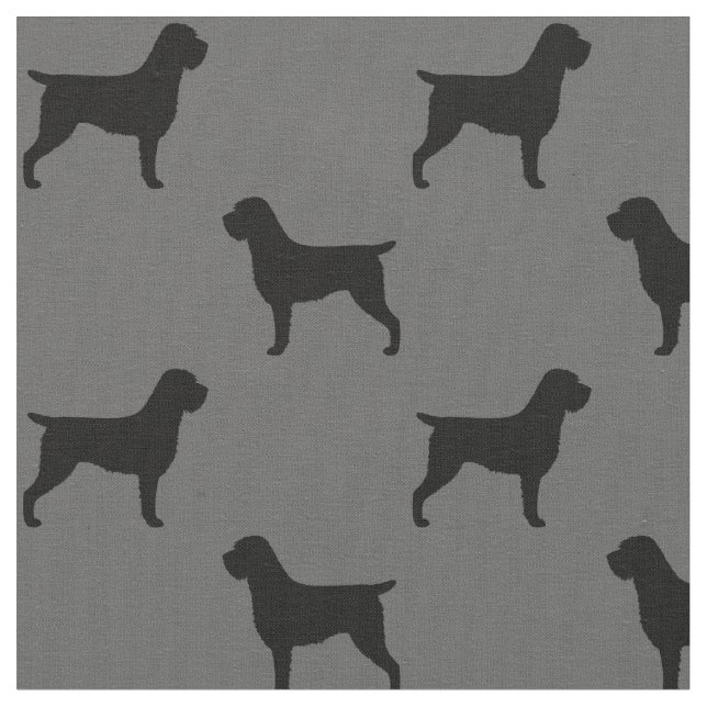 Wirehaired Pointing Griffon Silhouettes Patterned Fabric (Close Up)