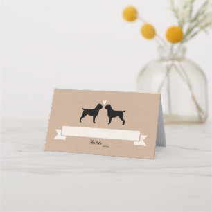 Wirehaired Pointing Griffon Silhouettes Wedding Place Card