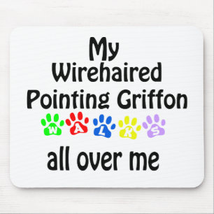 Wirehaired Pointing Griffon Walks Design Mouse Mat